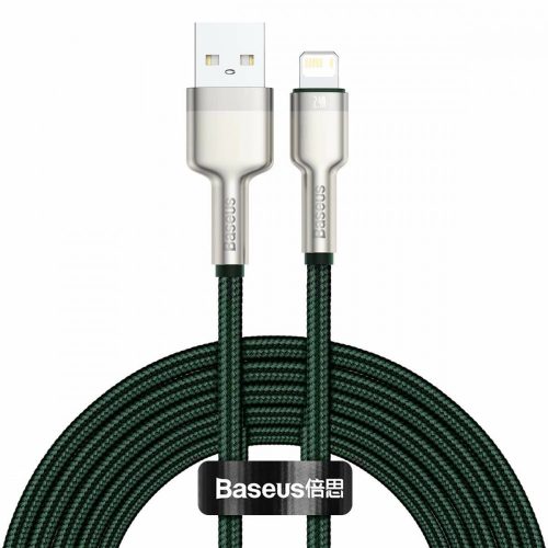 Baseus Lightning kábel, Cafule Series Metal adatkábel, 2.4A, 2m, zöld CALJK-B06