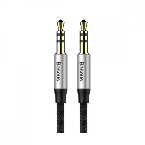 Baseus Audio kábel, Yiven M30 AUX 1m, ezüst/fekete CAM30-BS1