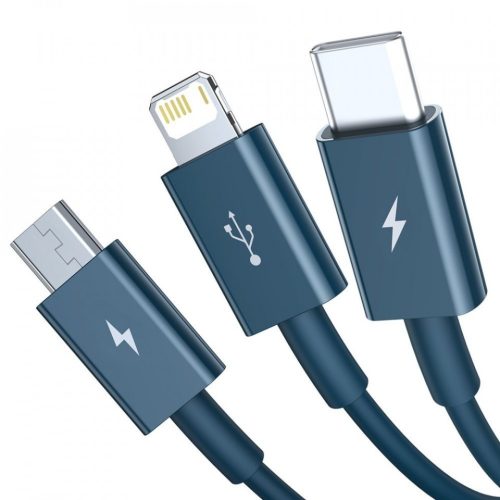 Baseus kábel Superior USB kábel - Lightning / micro USB / USB Type 3.5 A 1.5m Blue CAMLTYS -03
