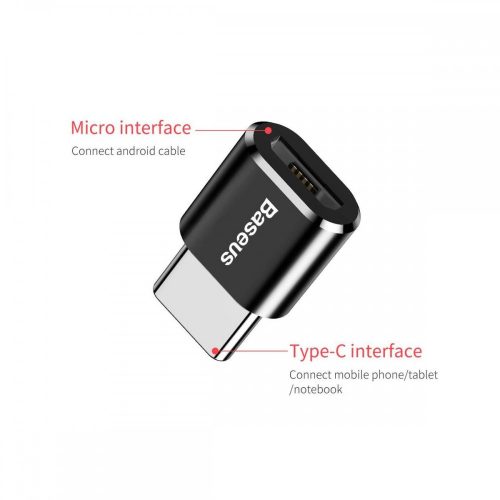 Baseus átalakító, Micro USB - USB-C(Type-C), fekete
