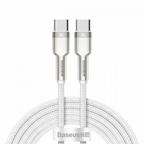 Baseus Type-C (USB-C) - Type-C (USB-C) kábel, Cafule Series Metal gyorstöltő és adatkábel 100W (20V/5A) 2m, fehér CATJK-D02