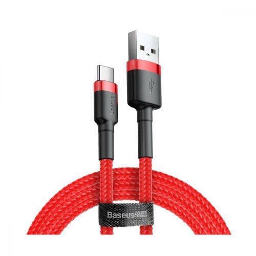 Baseus Type-C (USB-C) kábel, Cafule, 3A, 0.5m, piros/piros CATKLF-A09