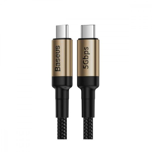 Baseus Type-C (USB-C) kábel, Cafule, gyors töltés PD2.0, QC 3.0, max 60W(20V 3A), 1m, arany CATKLF-RV1