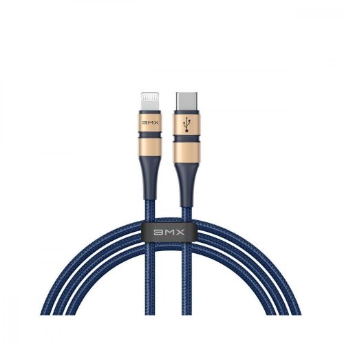Baseus Type-C (USB-C) - Ligthning kábel, BMX Double-deck MFi hitelesítéssel PD 18W, 1.2m, arany/kék CATLS-AV3