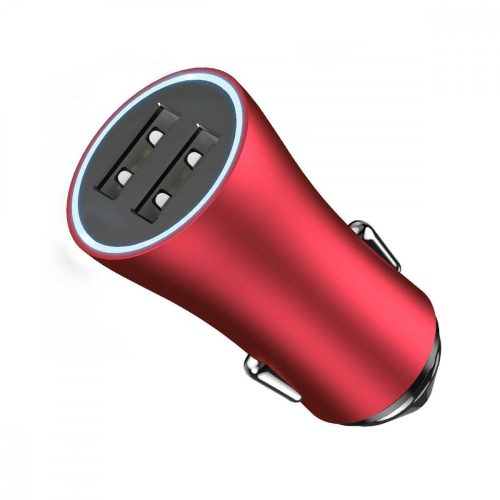 Baseus autós töltő, Golden Contactor Dupla USB intelligens, 2.4A, piros CCALL-DZ09