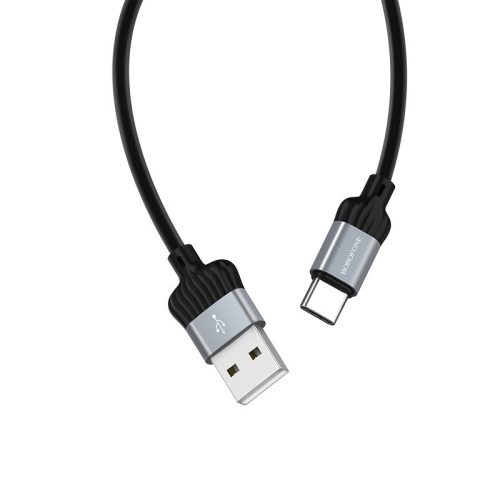 Borofone BX28 USB-C (Type-C)  töltő és adatkábel 1m, 3.0A, Grafit/Fekete