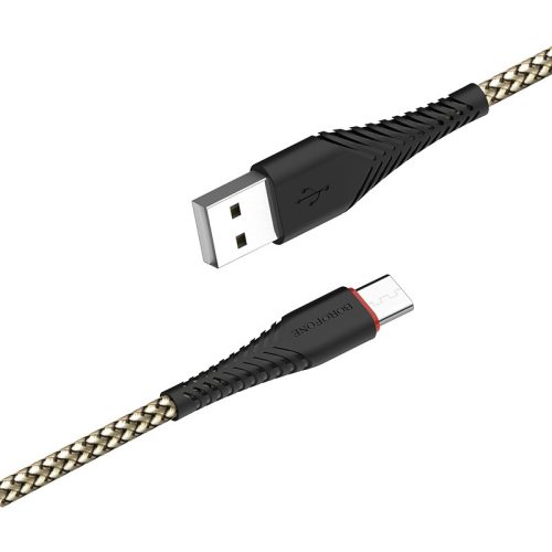 Borofone BX25 USB-C (Type-C)  töltő és adatkábel 1m, 3.0A, fekete, törésgátlóval