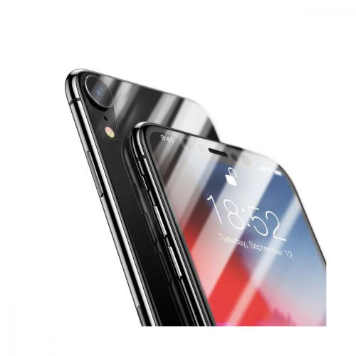 Baseus iPhone XR/ 11 (6.1") 0.3 mm, kijelzővédő üveg fólia (előlap + hátlap), fekete SGAPIPH61-TZ01