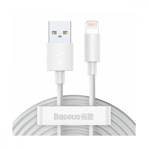 Baseus, Lightning kábel, Simple Wisdom, (2db/ csomag) 2,4A, 1.5m, fehér TZCALZJ-02