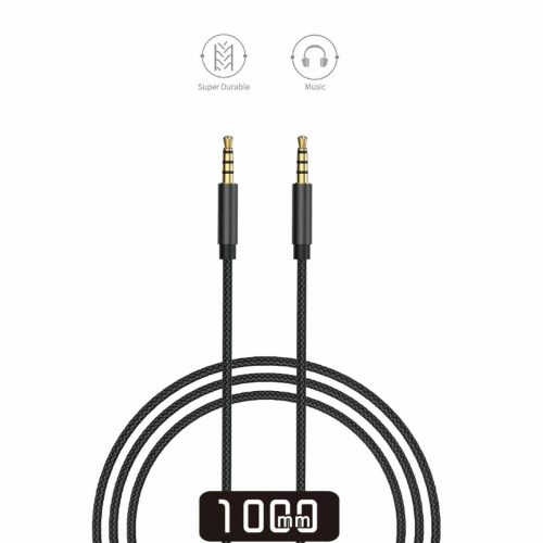 WiWU Audio kábel, YP01, 3.5mm apa - 3.5mm apa 1m, fekete