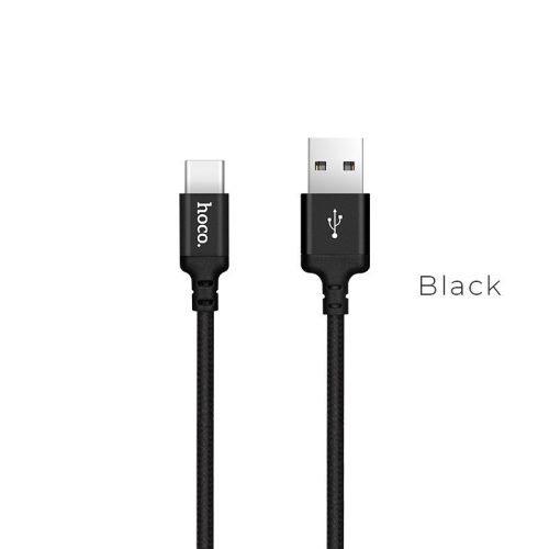HOCO X14 USB-C(Type-C), töltő és adatkábel 1 méter, fekete, 2.1A