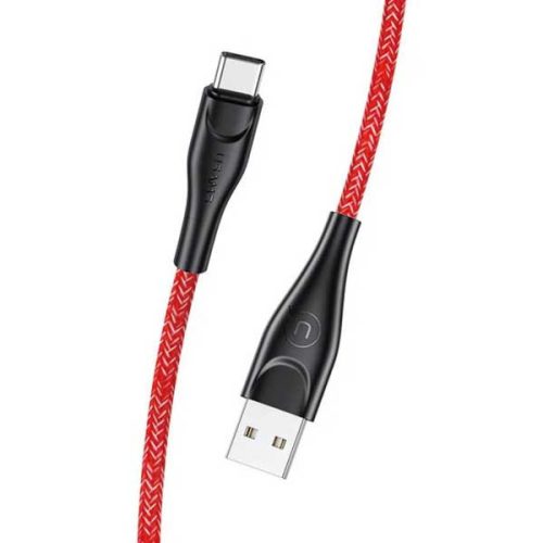 USAMS SJ392 U41 USB-C (Type-C)  töltő és adatkábel 1m , piros, 2.0A