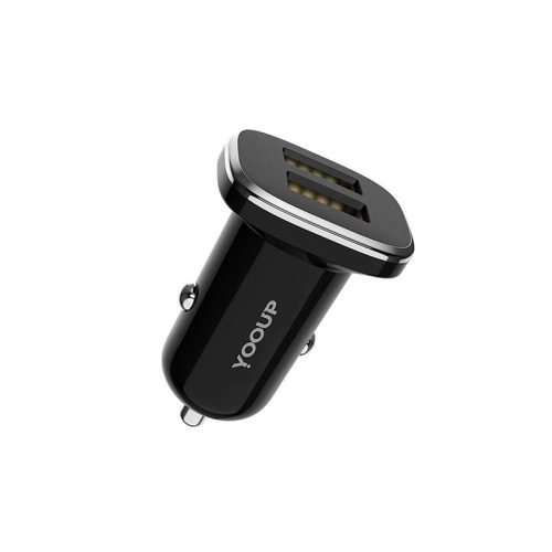 YooUp C01 Lasting Dupla USB Portos Autóstöltő 2.4A Fekete